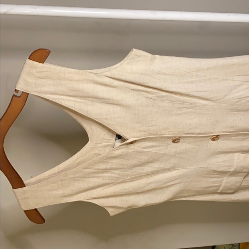 Vintage Paul Harris Linen Button Down MIDI Dress